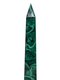 A Pair of Malachite Veneered Obelisks
