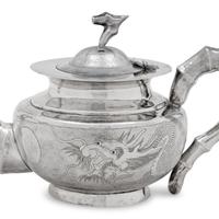 A Chinese Silver Three-Piece Tea Service