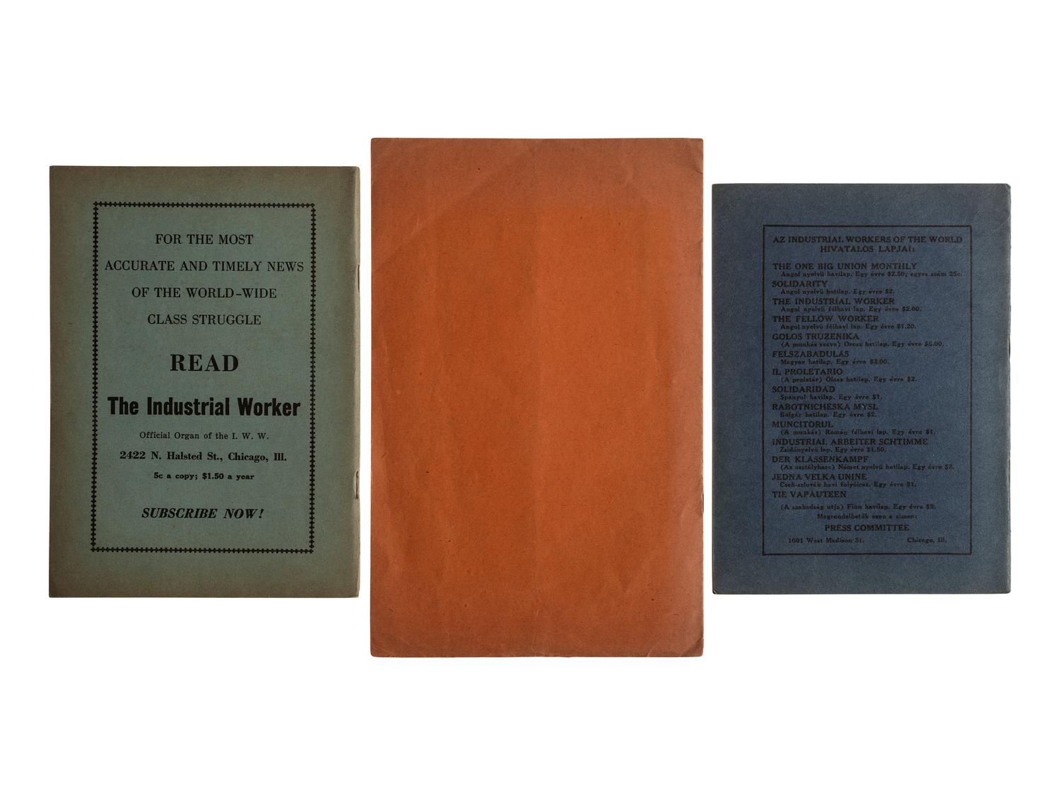 [LABOR]. A group of ephemera and pamphlets related to the labor movements of the late 19th and early 20th centuries, including an autograph letter signed by Annie LePorte DIGGS.