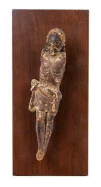 A Continental Painted Wood Figure of Christ Height 8 1/2 inches.