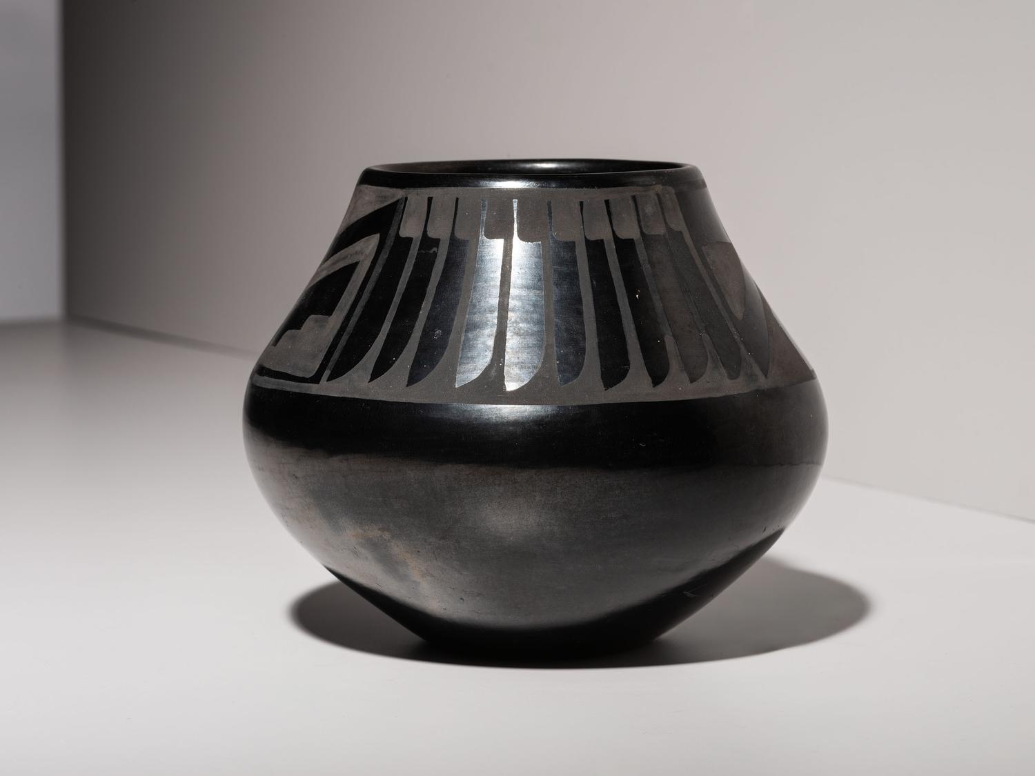 Blackware Jar, with Feathers 1943-1954