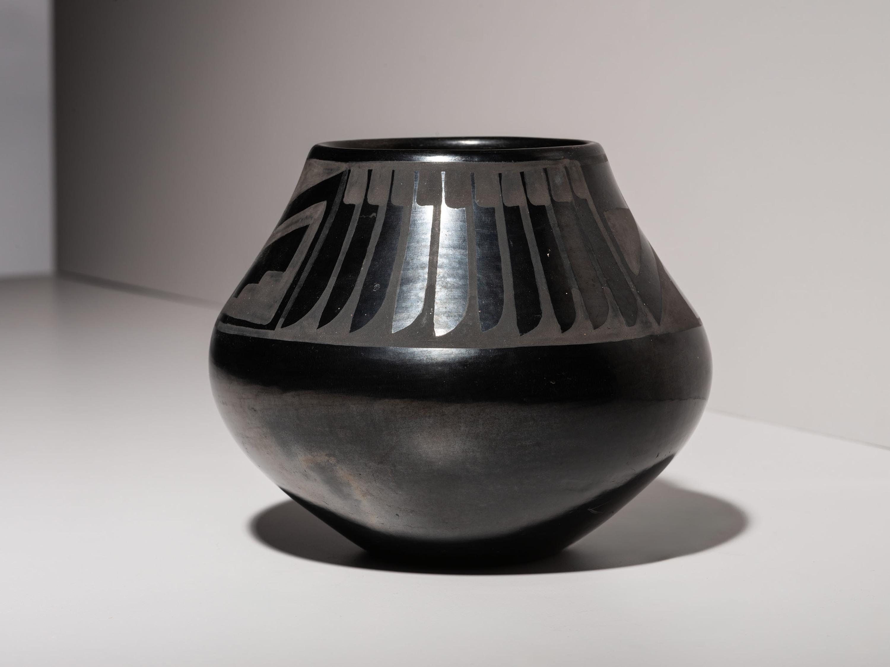 Blackware Jar, with Feathers 1943-1954