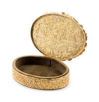 A French Gilt Metal and Shagreen Portrait-Inset Box