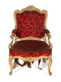 An Italian Rococo Style Giltwood Armchair