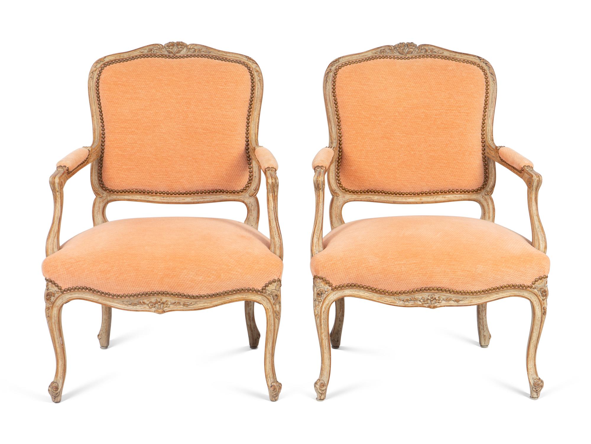 A Pair of Louis XV Style Fauteuils — 20TH CENTURY