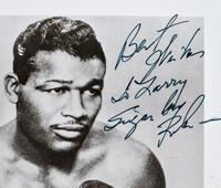 A Group of Two Boxing Champion Sugar Ray Robinson Signed Autograph Photographs,