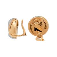 BVLGARI, YELLOW GOLD, STEEL AND DIAMOND EARCLIPS