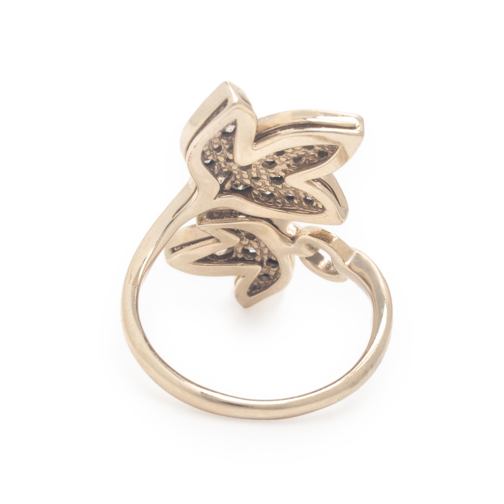 H. Stern, 'Hera', Bicolor Gold and Colored Diamond Leaf Bypass Ring