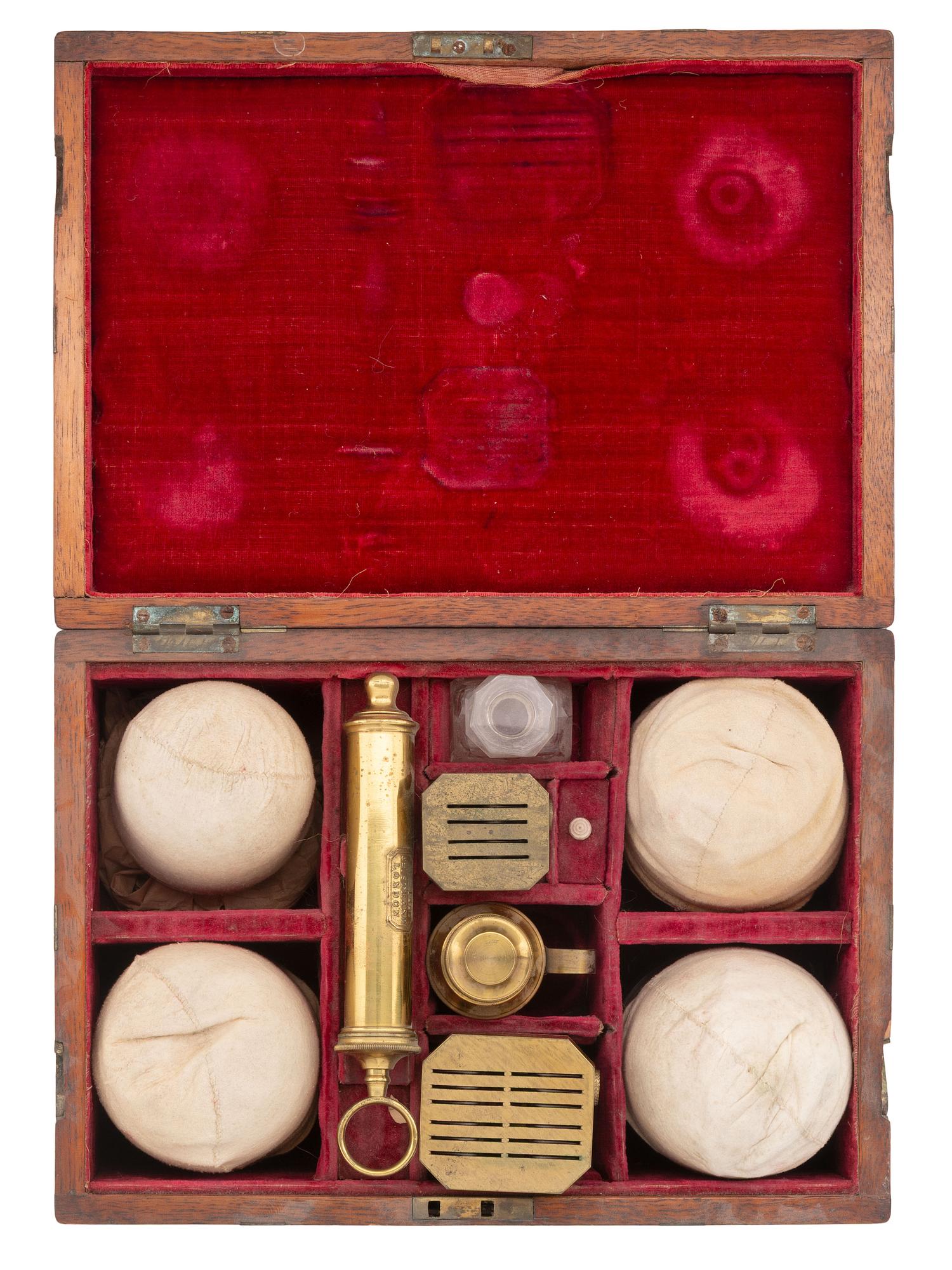 [CIVIL WAR]. Bloodletting kit with instruments by makers including Savigny & Co. and Weiss, London.