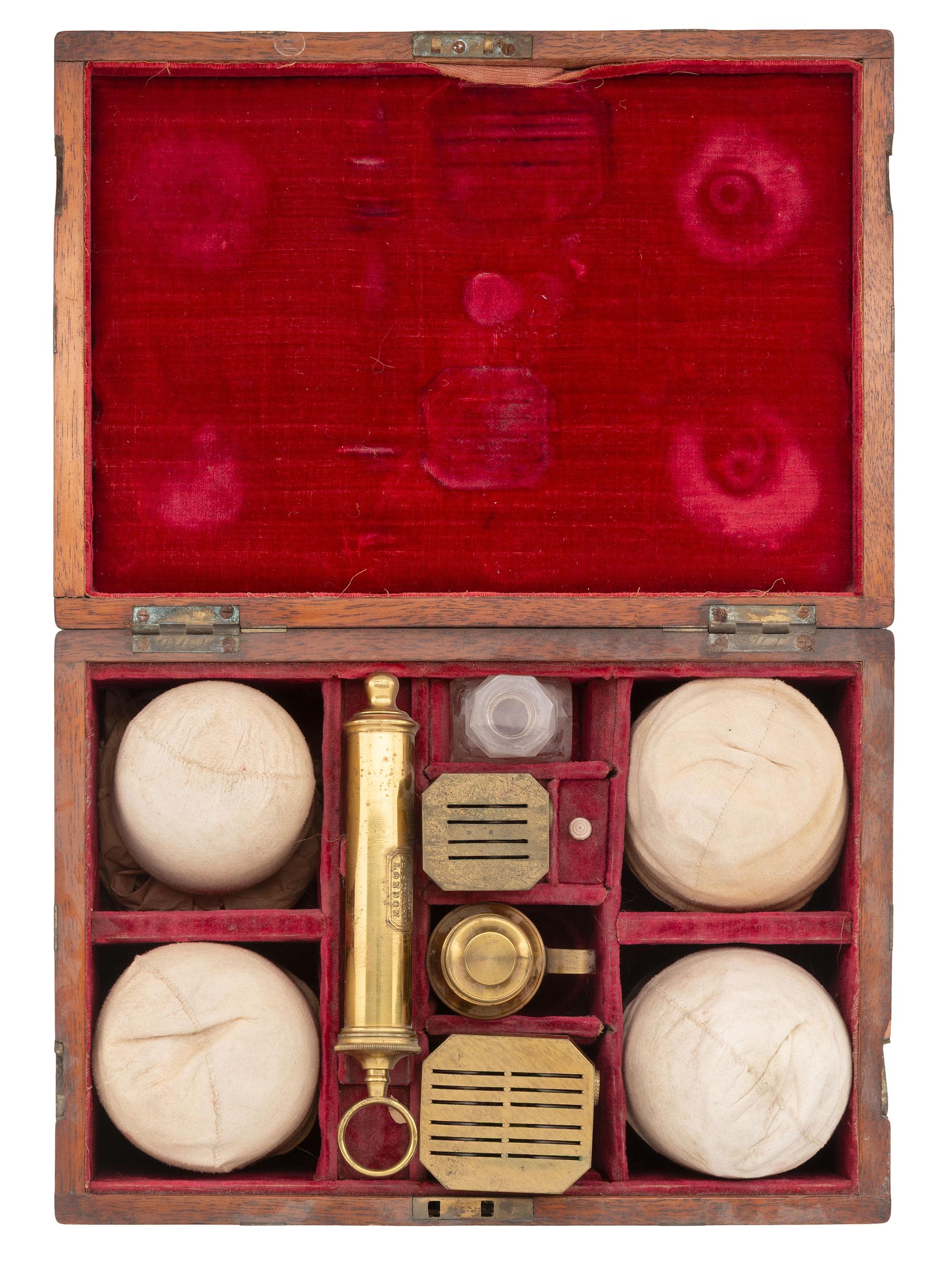 [CIVIL WAR]. Bloodletting kit with instruments by makers including Savigny & Co. and Weiss, London.