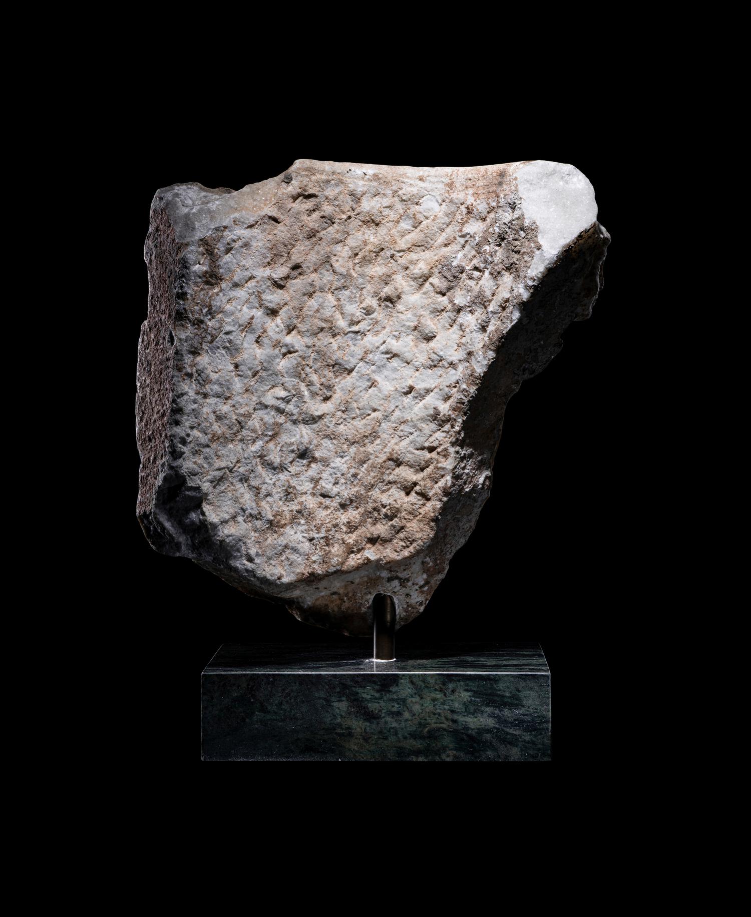 A Roman Marble Sarcophagus Fragment with a Lion
