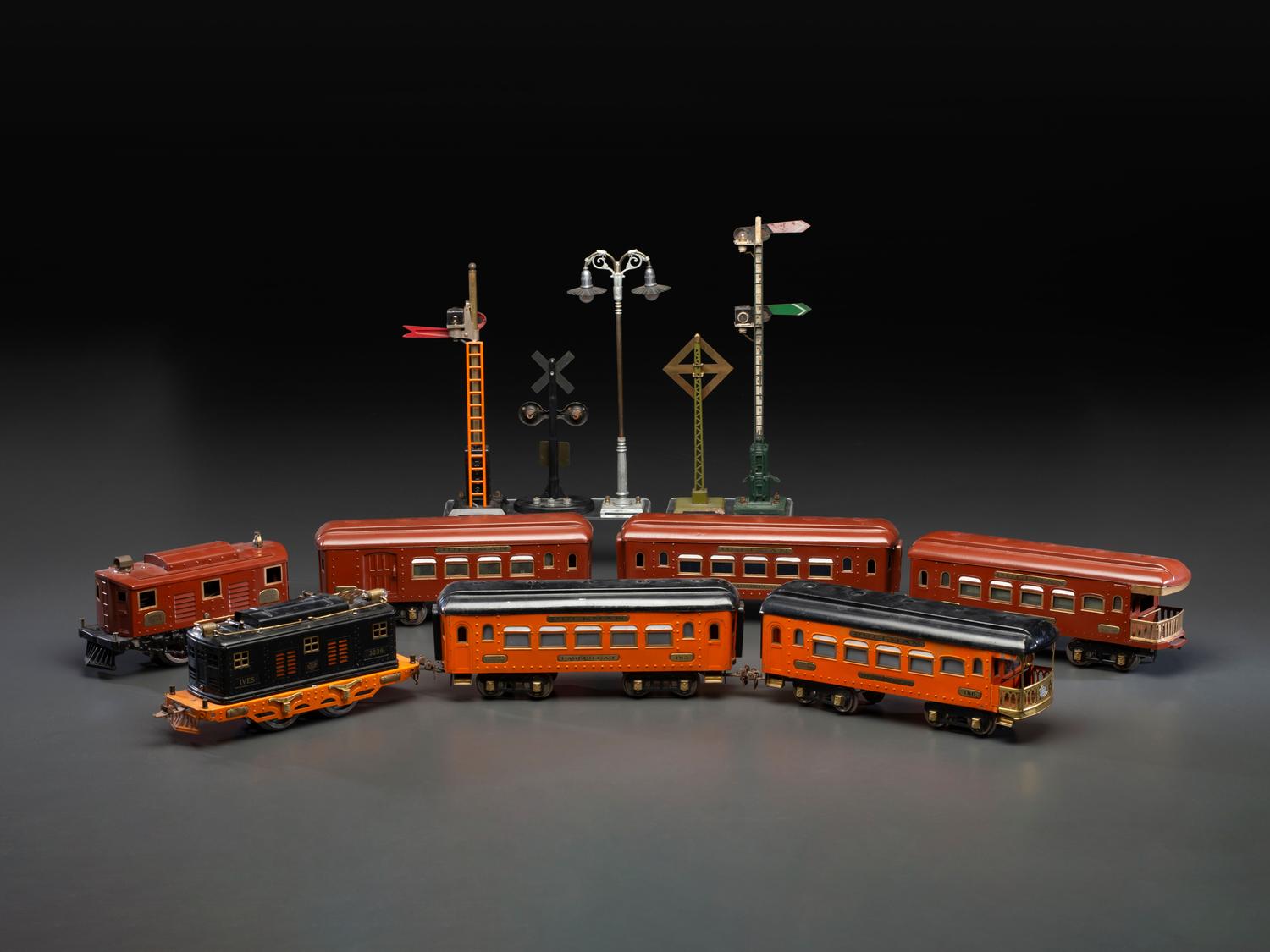 Two Ives Pressed Steel Train Sets