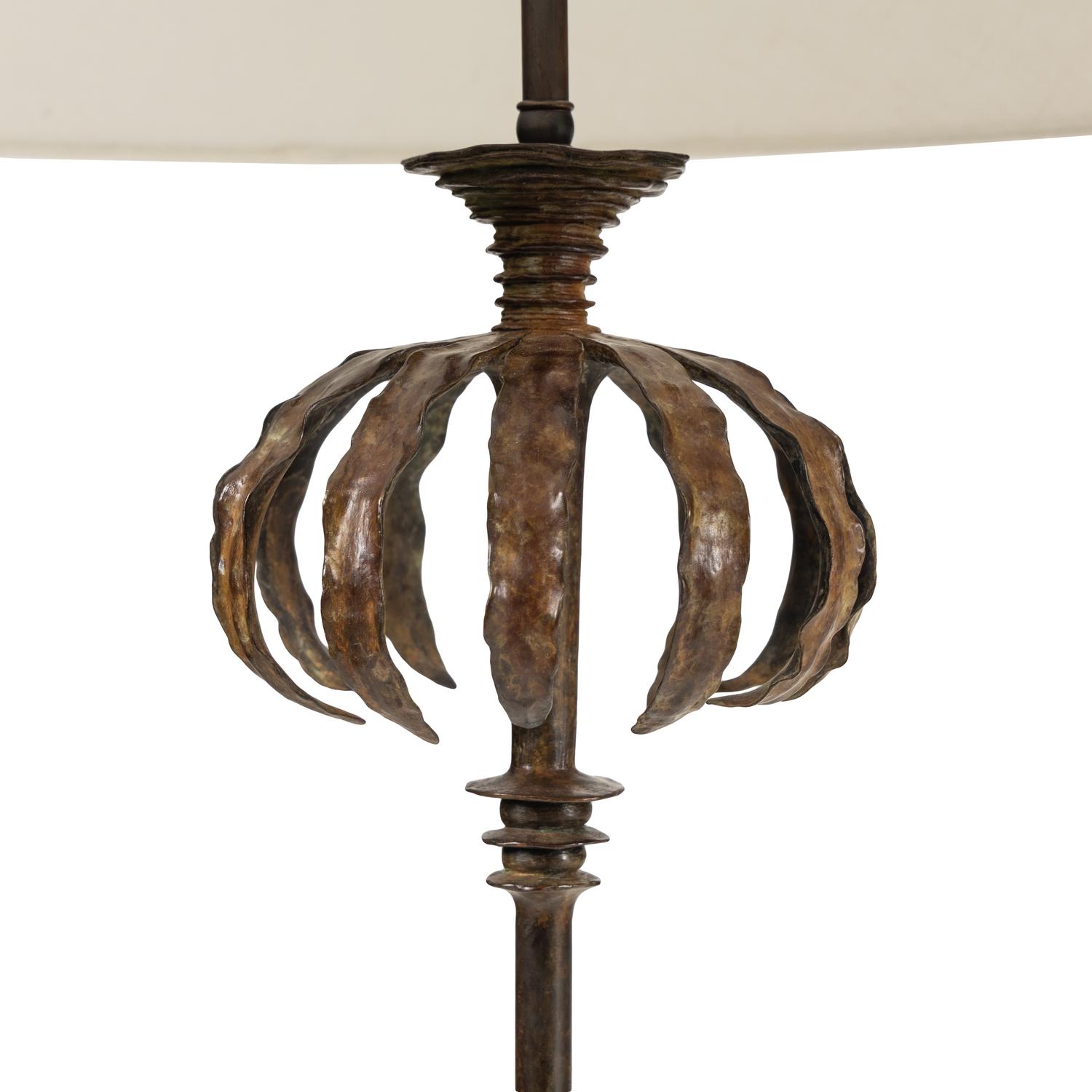 A Cast Bronze "Frond" Floor Lamp
