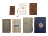 [MILITARIA]. Collection of over 75 late 19th-early 20th century medals, pinbacks, and souvenirs, with books and Civil War ephemera, including: