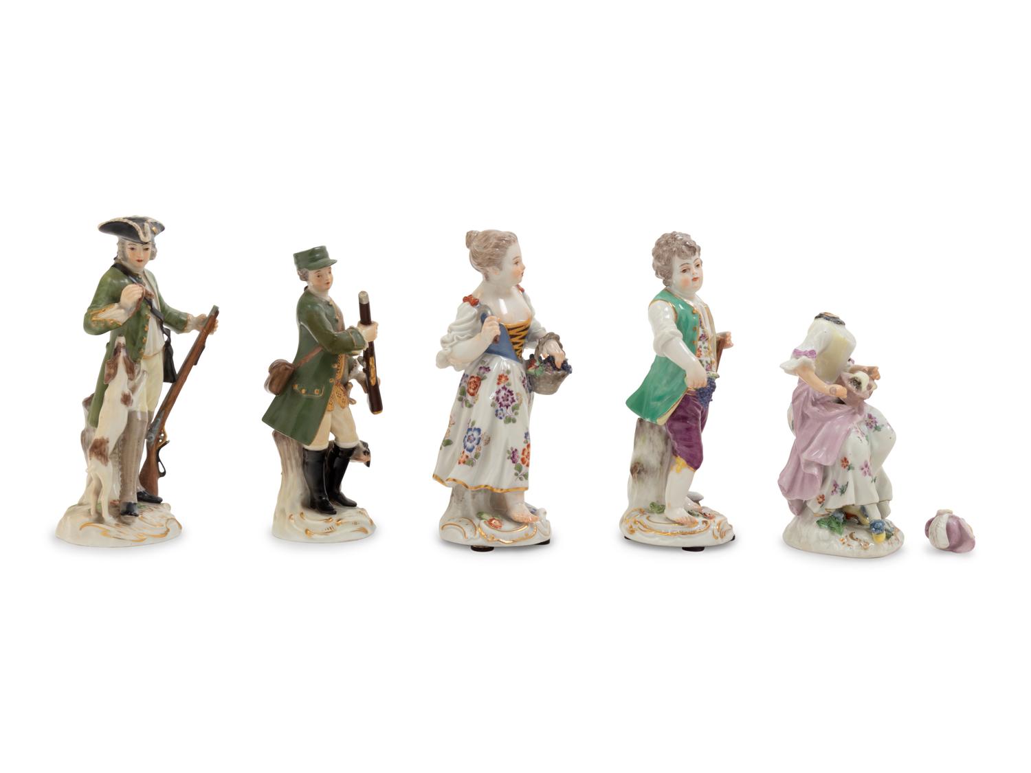 Five Meissen Porcelain Figures