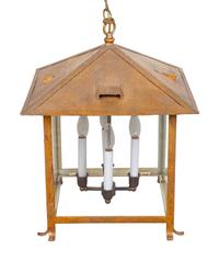 A Patinated Metal Hall Lantern — DAVID IATESTA