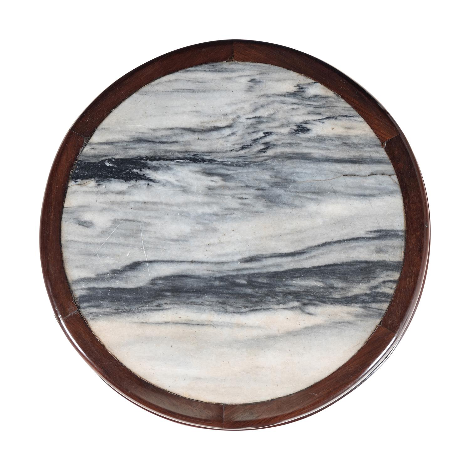 A Chinese Marble-Inset Hardwood Table