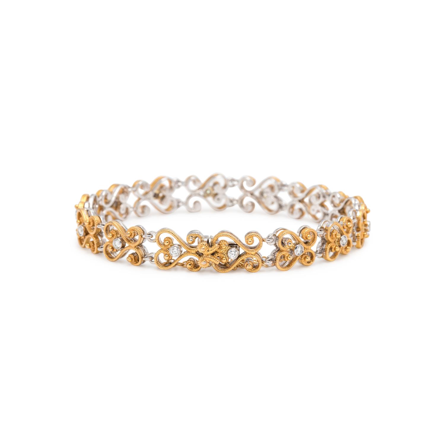 BICOLOR GOLD AND DIAMOND BRACELET