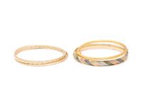 COLLECTION OF GOLD BANGLE BRACELETS