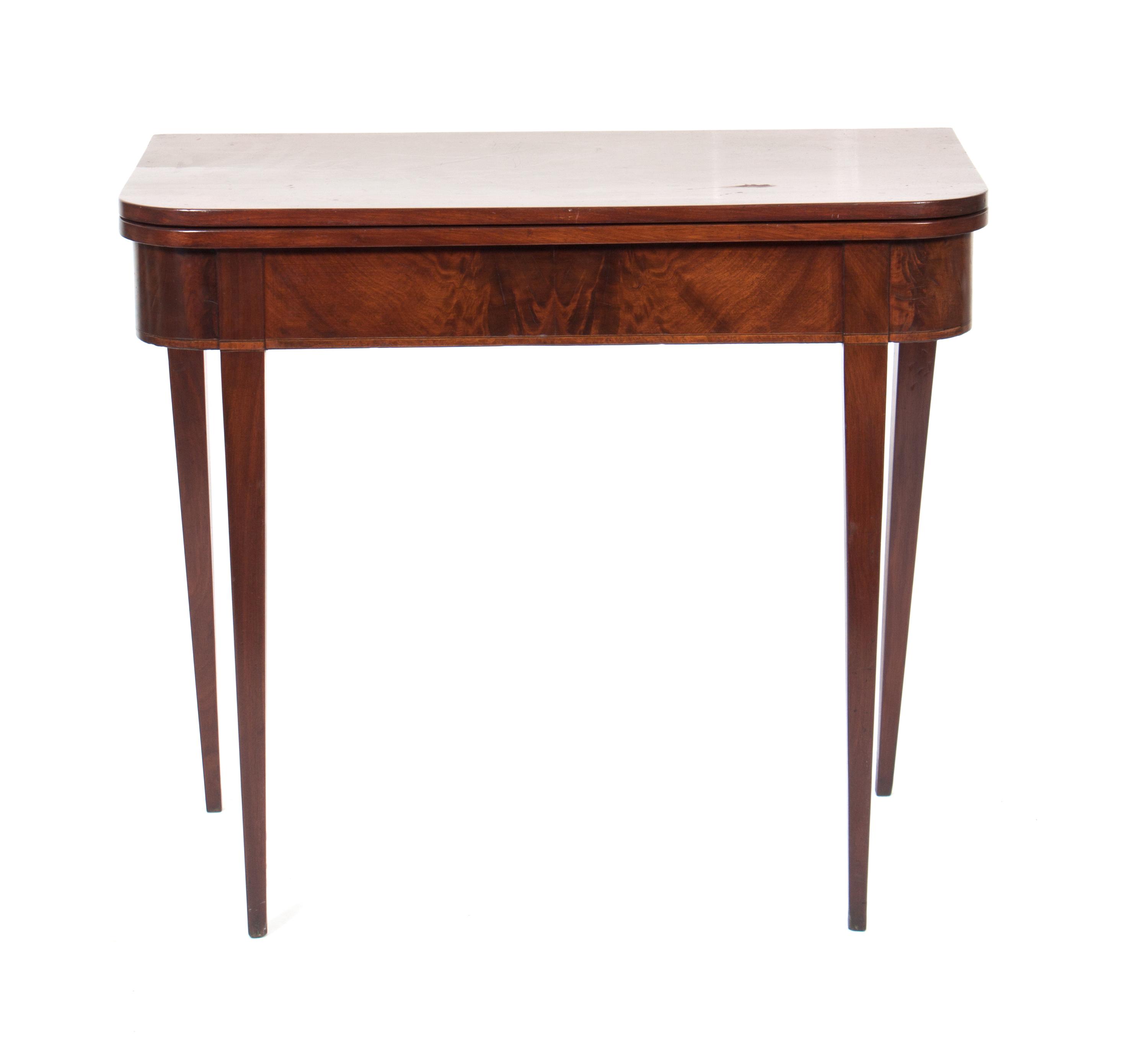 A George III Style Flip-Top Games Table Height 30 1/2 x width 34 1/2 x depth 17 inches (closed).