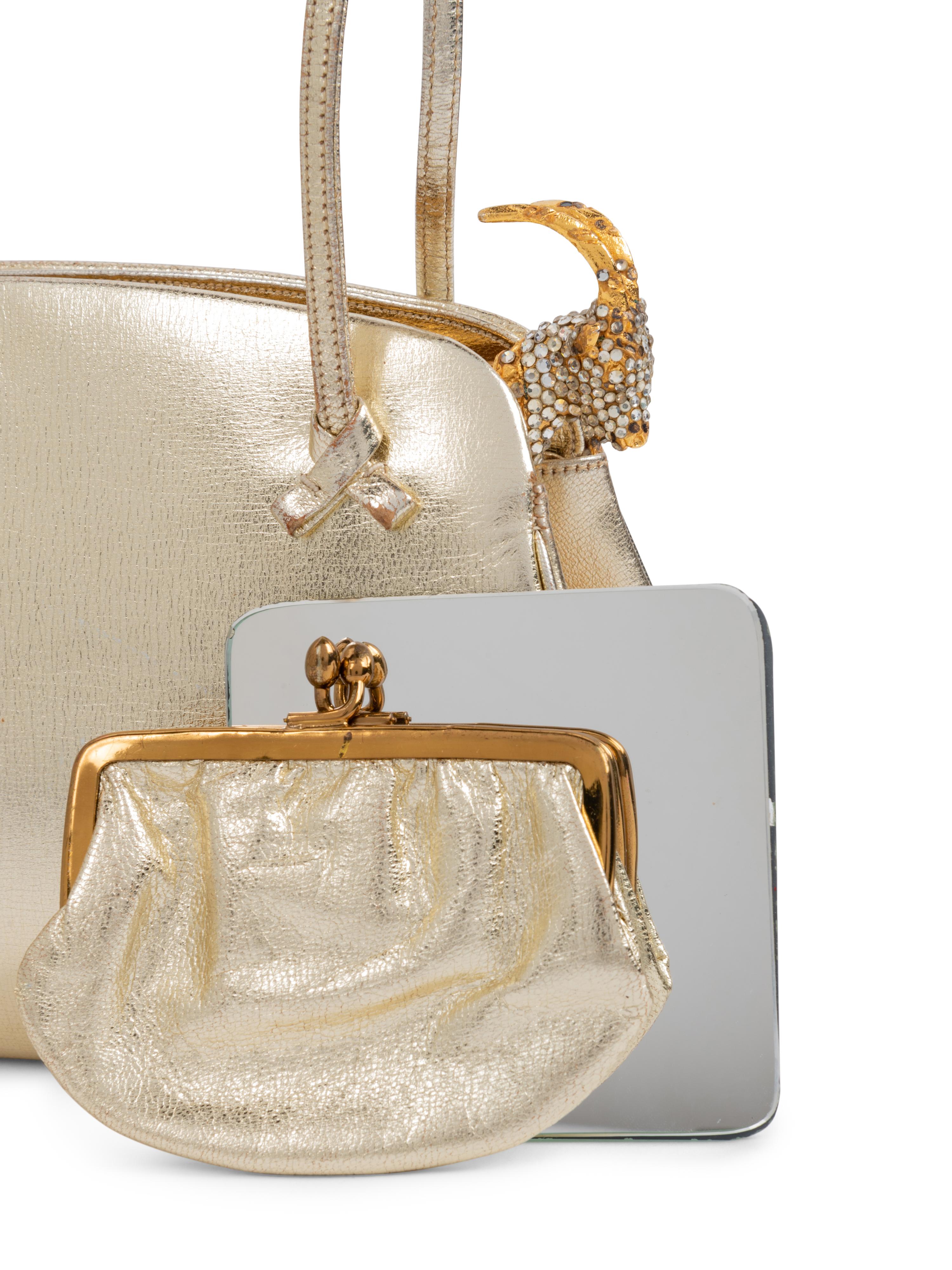 Five Designer Bags: Three Bottega Veneta, One Nancy Gonzalez, One Judith Leiber, 1980-90s