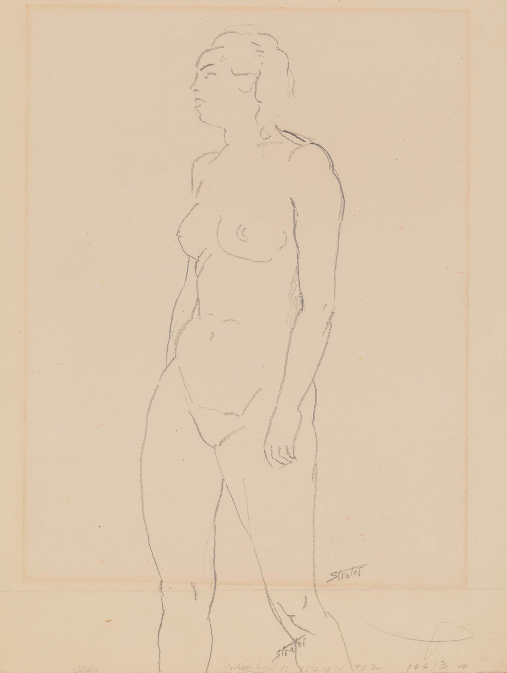 Henry Strater, (American, 1896-1987), A group of four works: San Francisco Pianist, Figure Study, Sea Captain's Daughter, and Burlesque