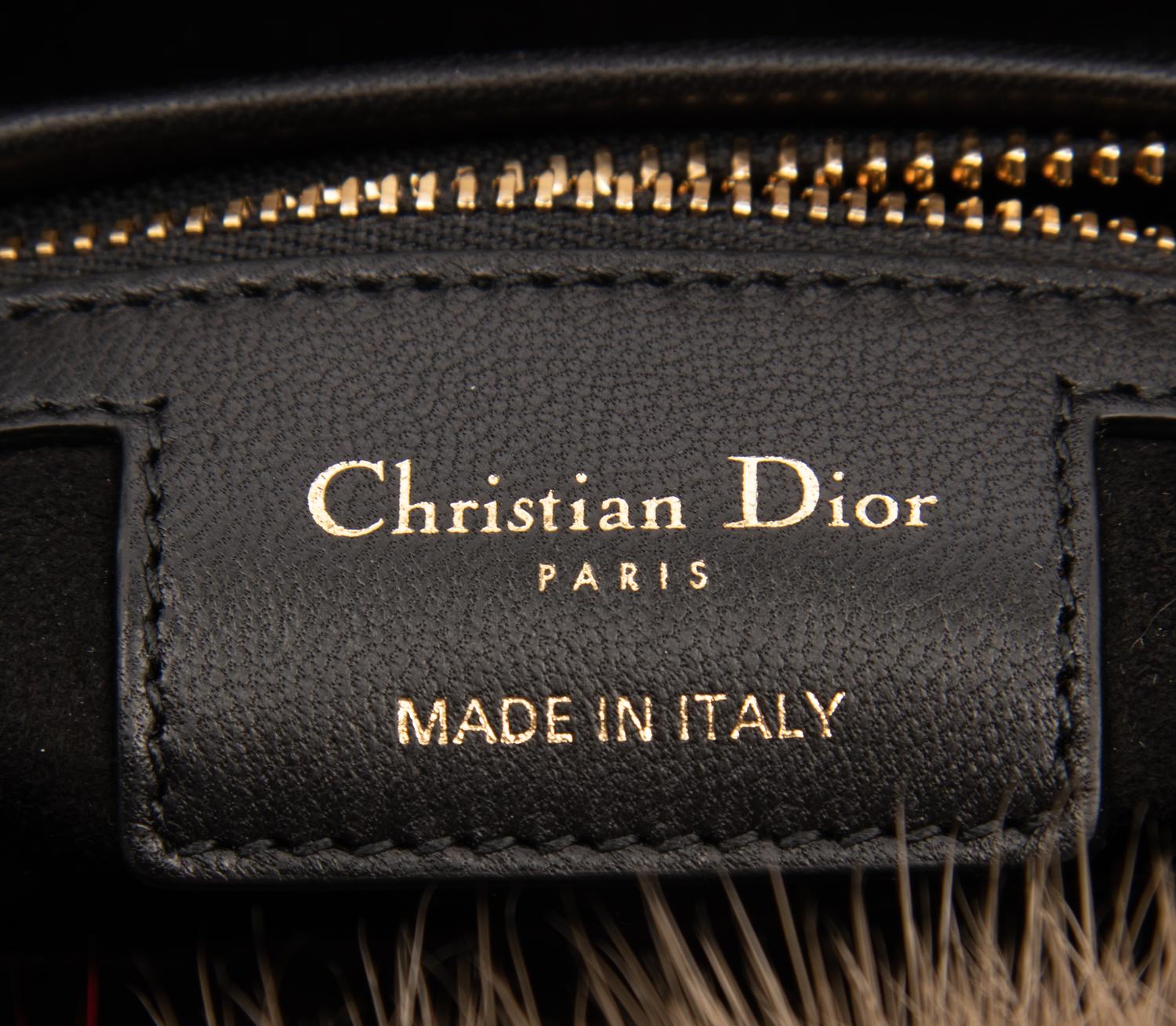 Christian Dior Red and Brown Mink Small Lady Dior Bag, 2018