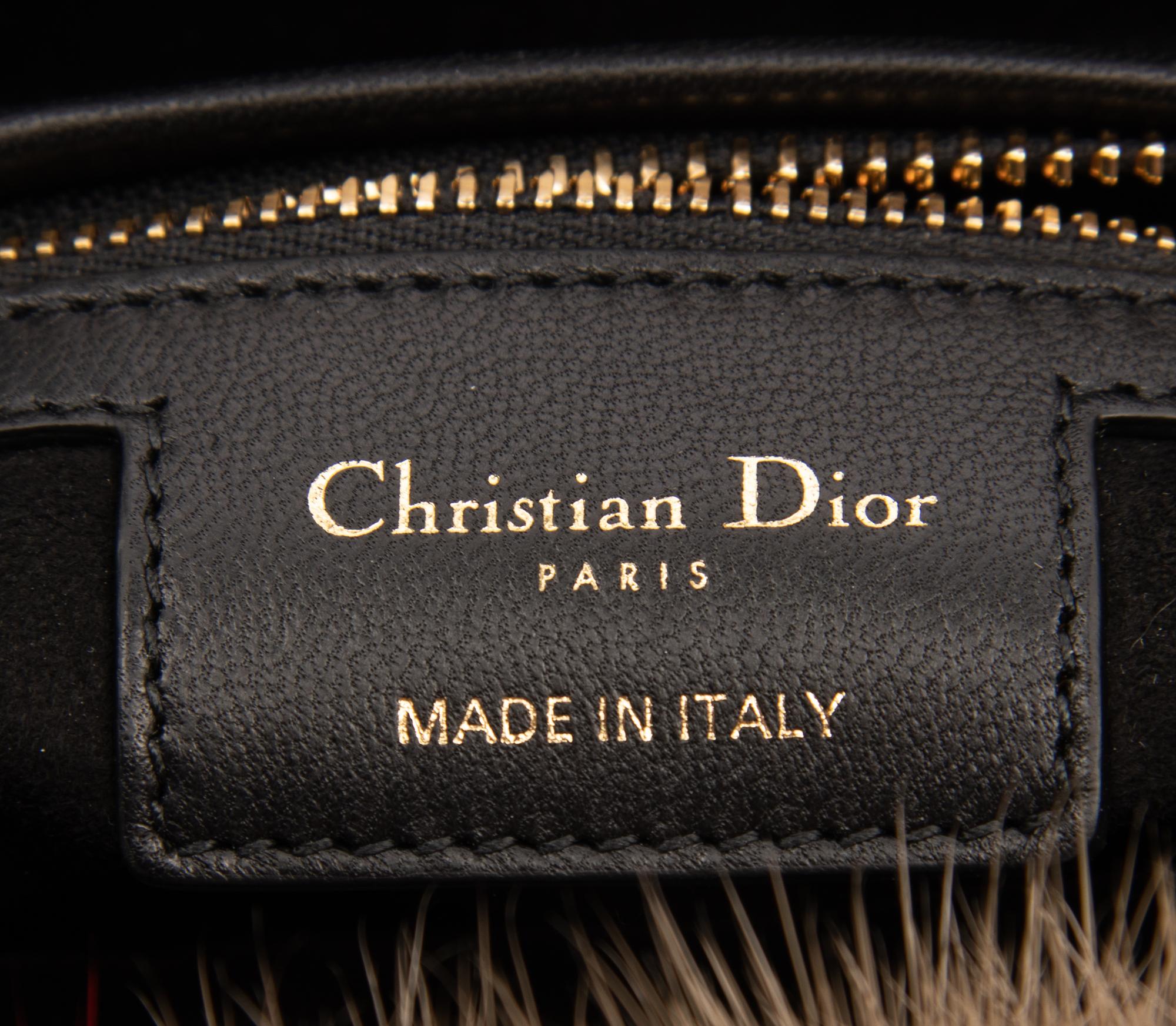 Christian Dior Red and Brown Mink Small Lady Dior Bag, 2018