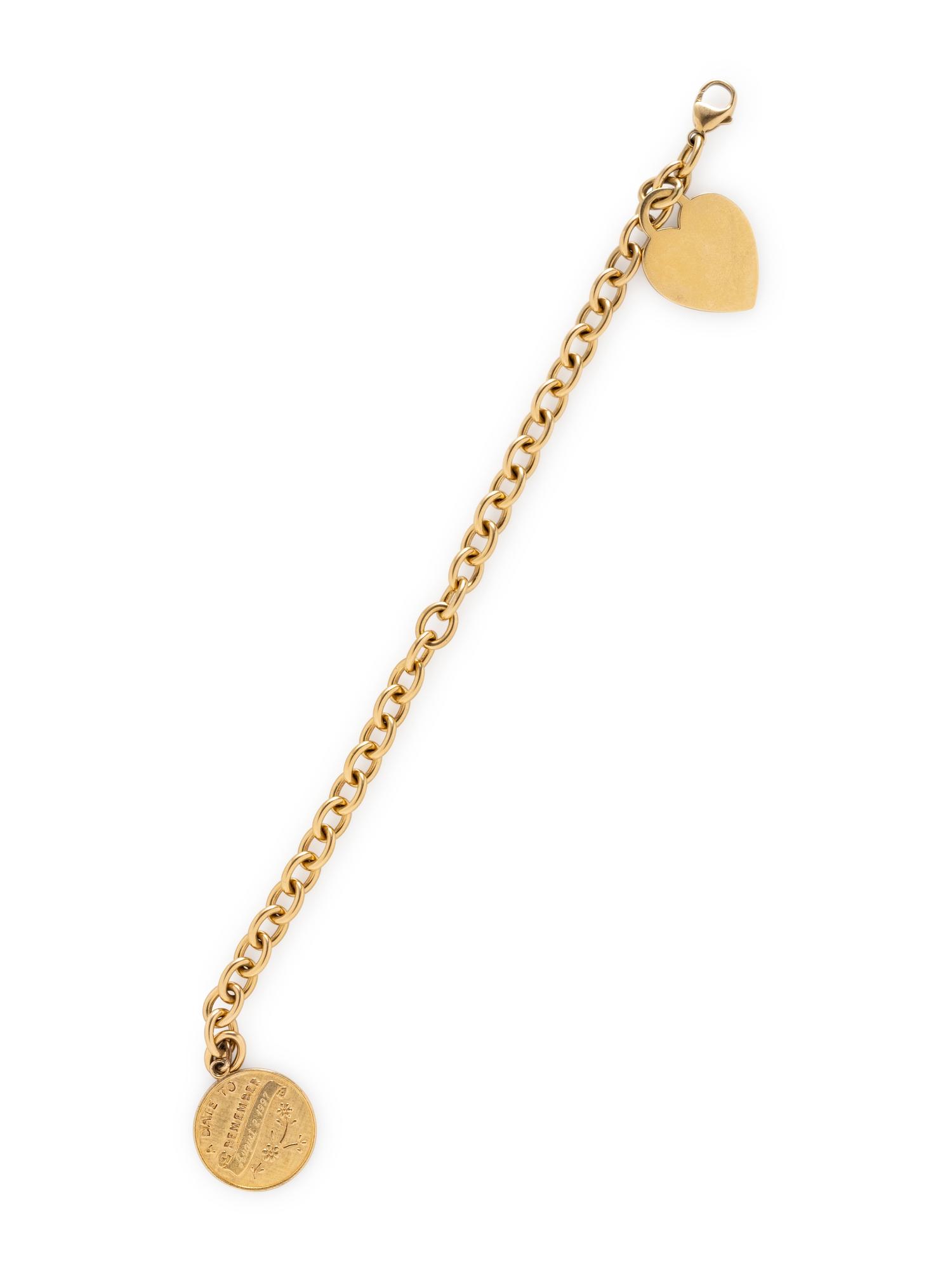 YELLOW GOLD CHARM BRACELET