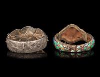 Two Chinese Metal Filigree Bracelets