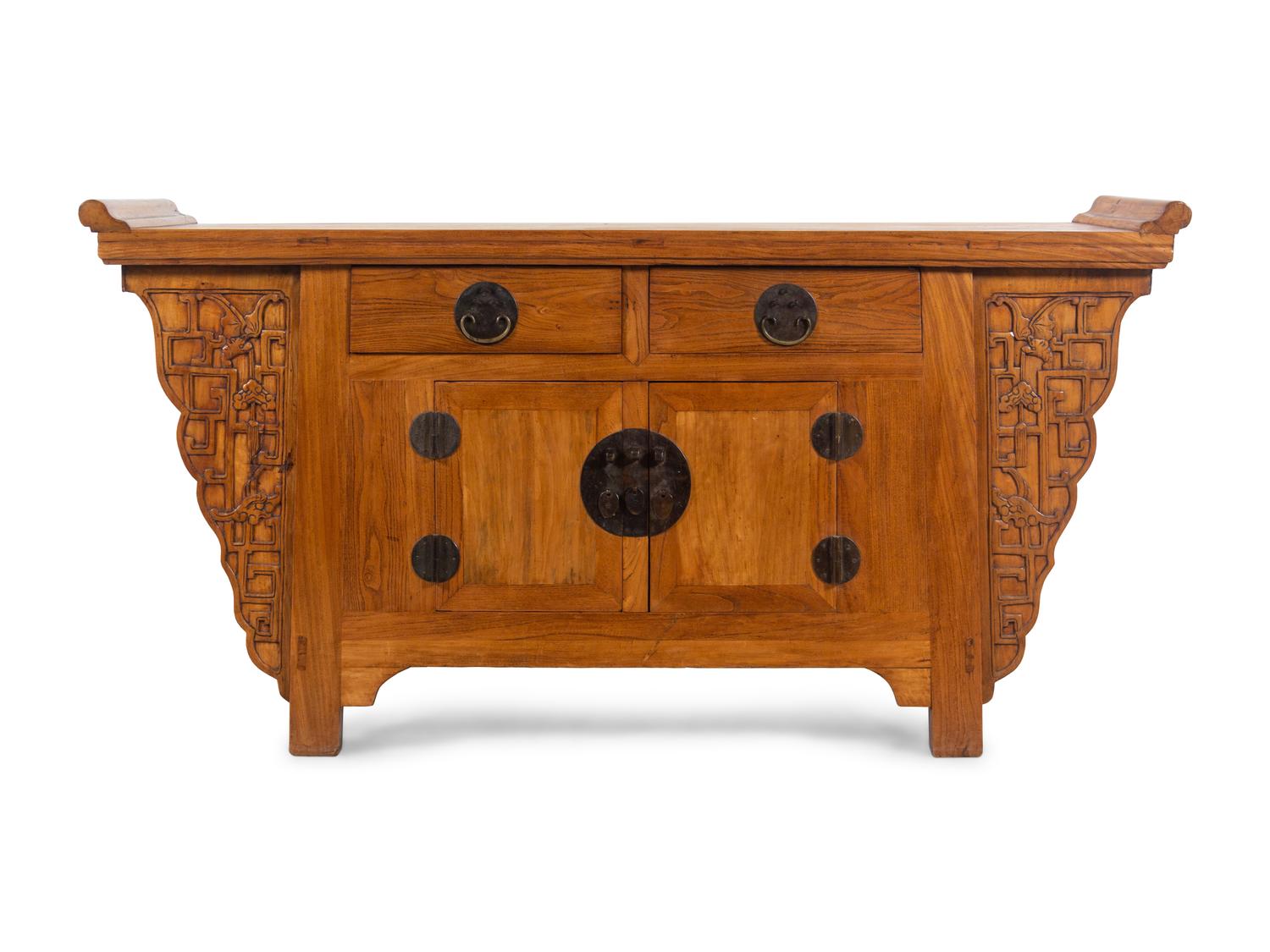 A Chinese Elmwood Altar Coffer