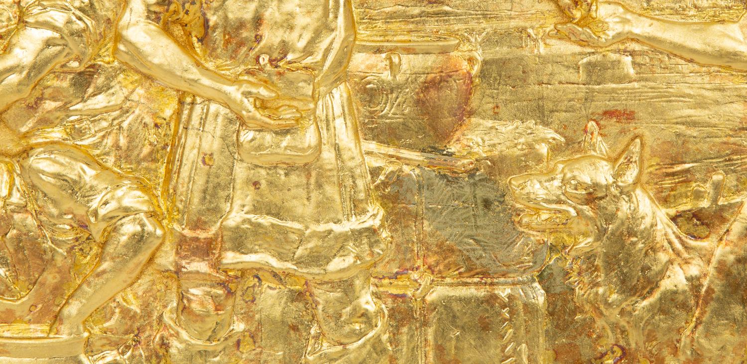 A Group of Three Gilt Wall Plaques