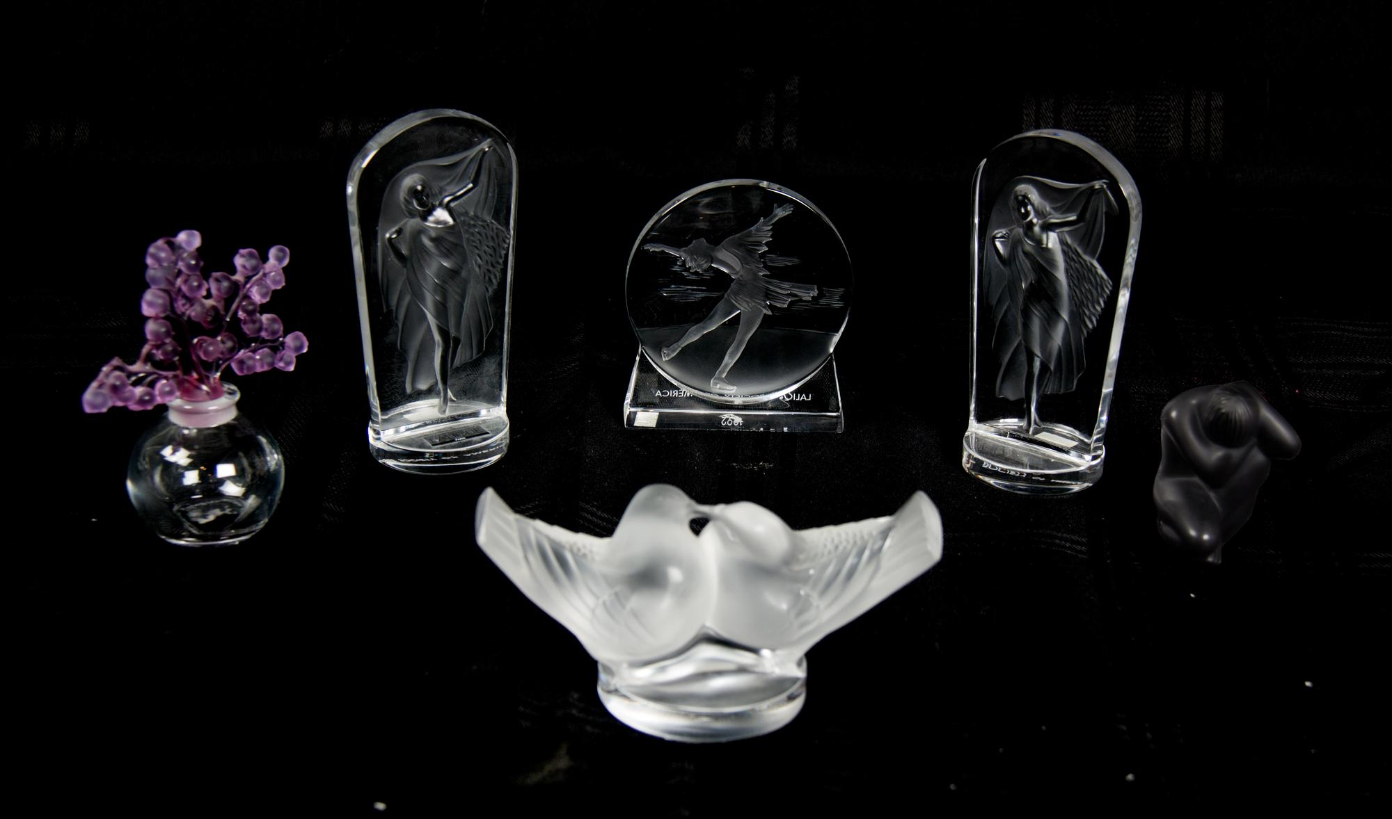 Six "Lalique Society of America" Ornaments Height of tallest 5 1/2 inches. — 20TH CENTURY