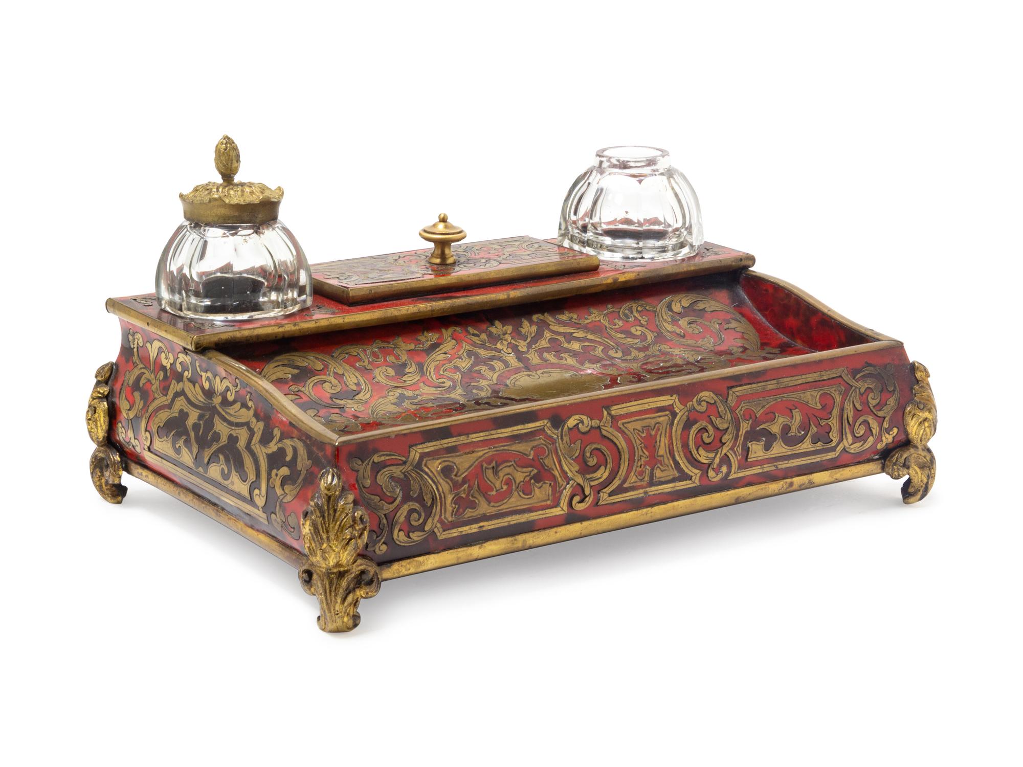 A Napoleon III Boulle Marquetry Inkstand
