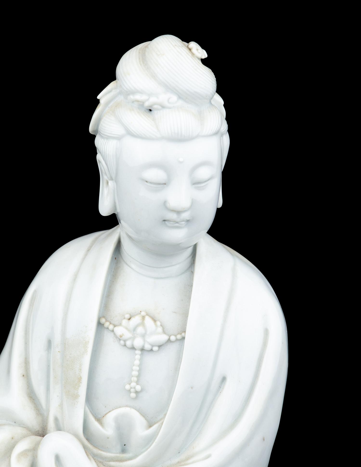 A Blanc-de-Chine Porcelain Figure of Guanyin