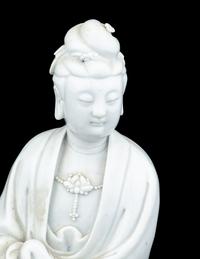 A Blanc-de-Chine Porcelain Figure of Guanyin