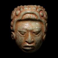 A Maya Jadeite Face Pendant