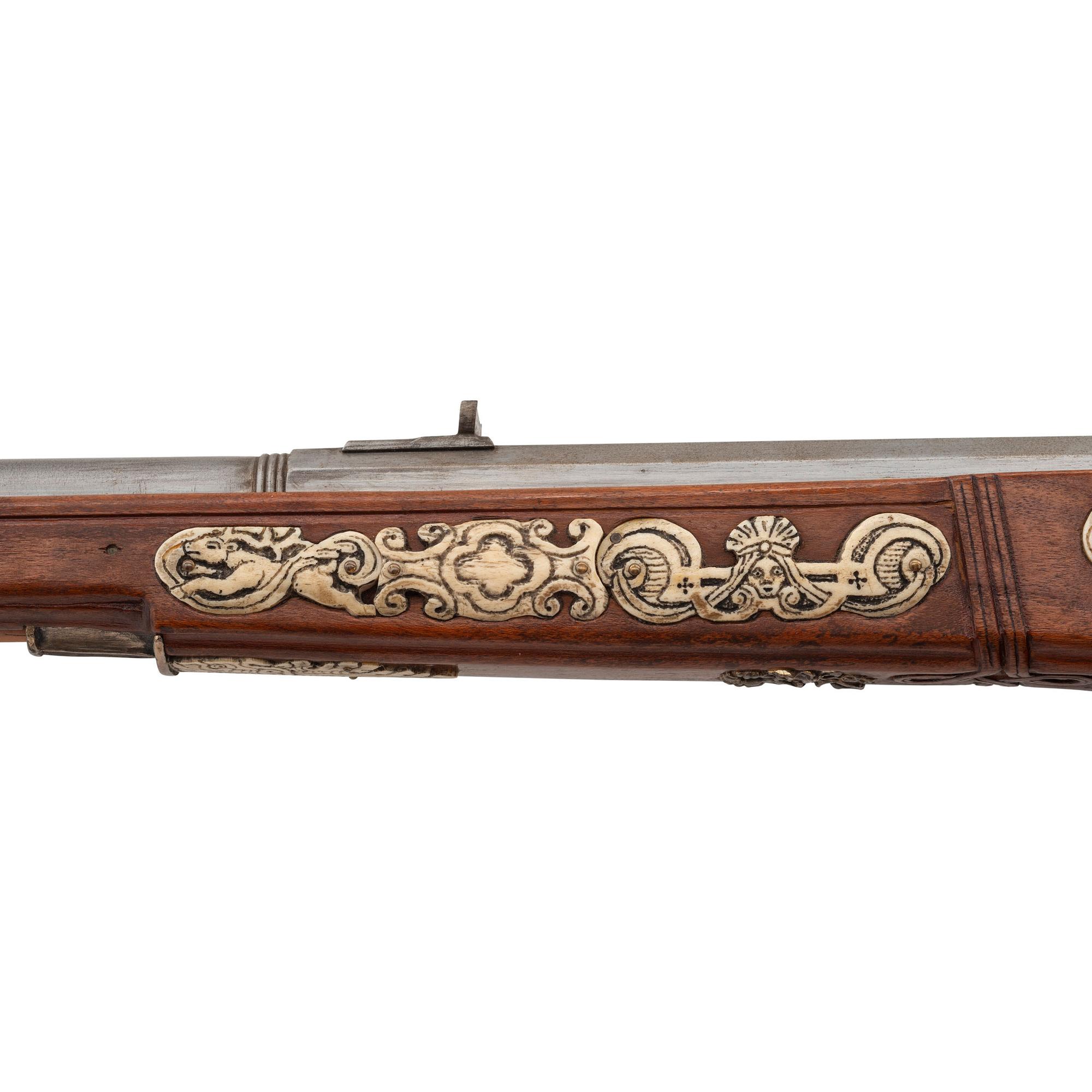 Contemporary Flintlock Rifle in the Style of an Elizabethan Carbine by John B. Derrick (American, b.1936)