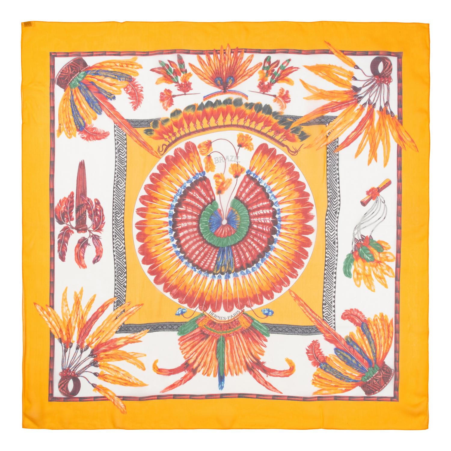Three Hermès 90cm Silk Chiffon Scarves