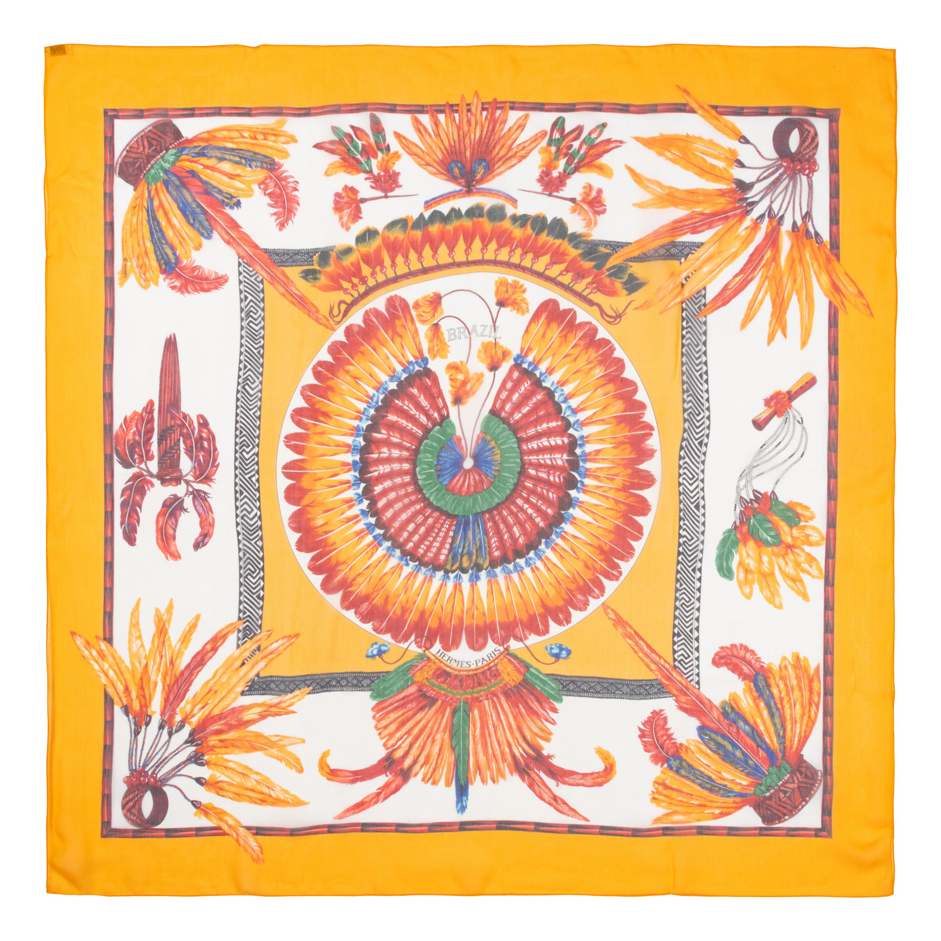 Three Hermès 90cm Silk Chiffon Scarves