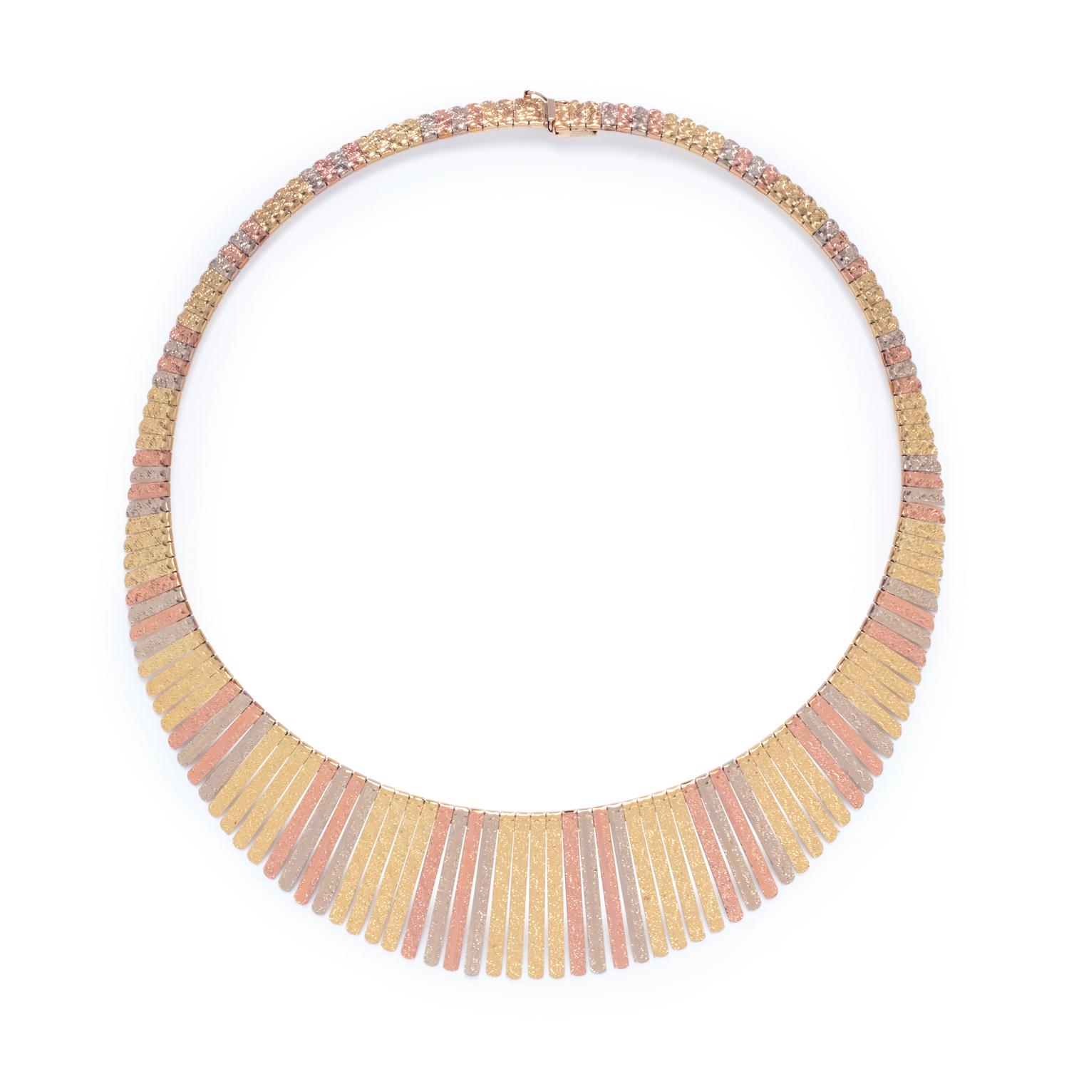 TRICOLOR GOLD COLLAR NECKLACE