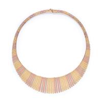 TRICOLOR GOLD COLLAR NECKLACE