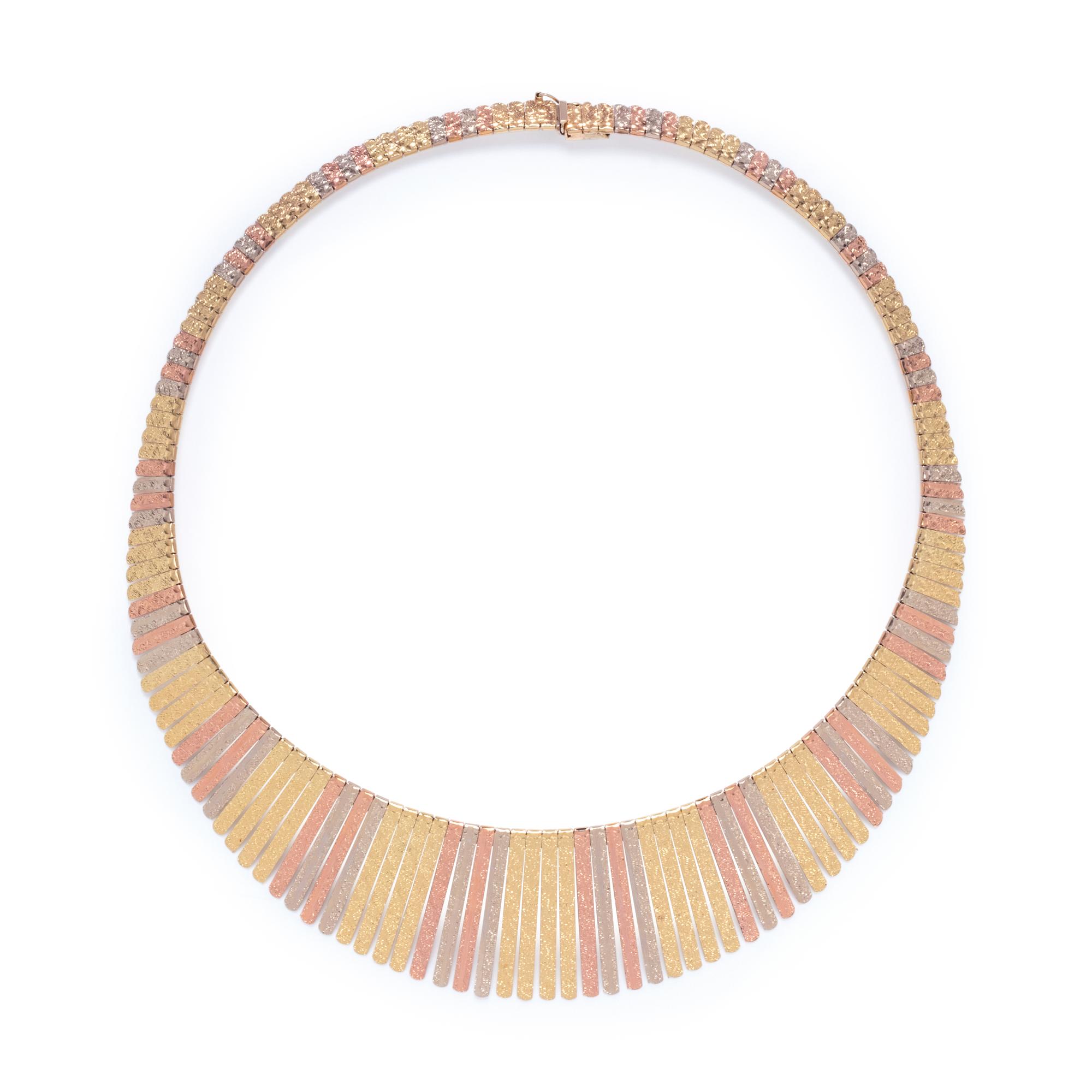 TRICOLOR GOLD COLLAR NECKLACE
