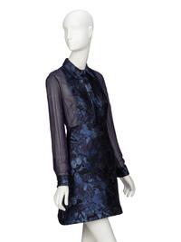 VALENTINO, FLORAL JACQUARD & CHIFFON SHIRTDRESS