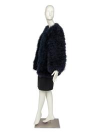 Saint Laurent Rive Gauche Blue Feather Jacket, 1970-80s