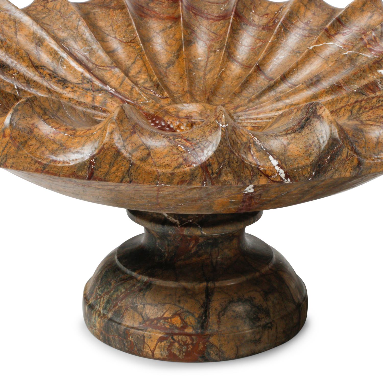 A Pair of Italian Fluted Marble Tazze