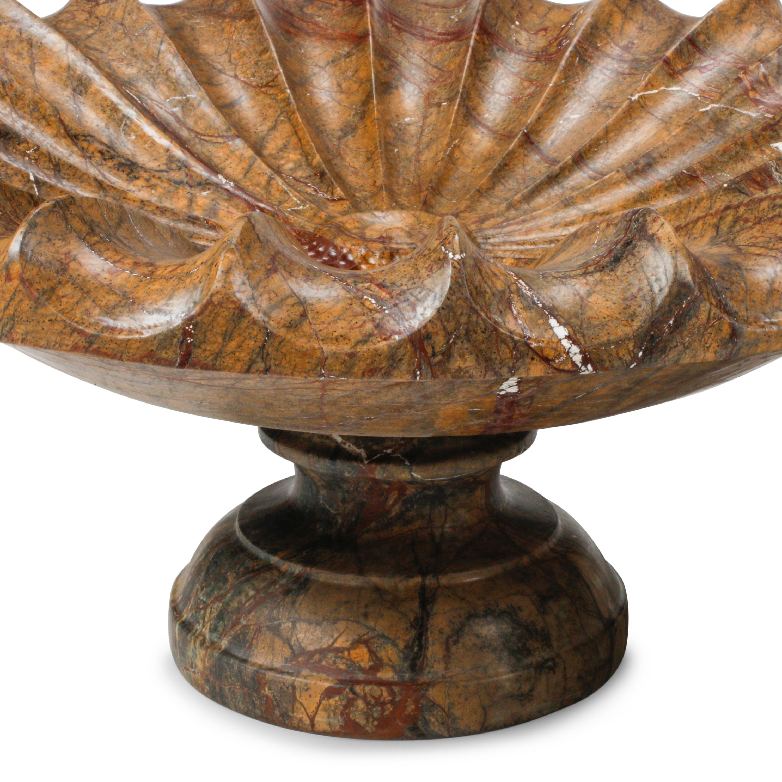 A Pair of Italian Fluted Marble Tazze
