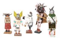 Five Hopi Kachinas Height of tallest 16 inches
