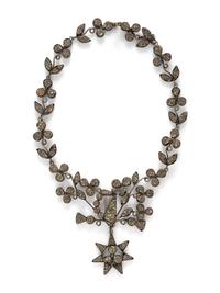 PYRITE SHAMROCK, HARP AND STAR NECKLACE AND BRACELET