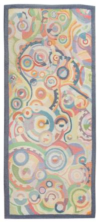 An American Hooked Modern Geometric Rug
